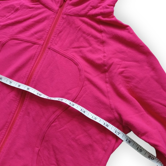 Lululemon Stretch full zip hoodie light jacket pink shortened sleeves size 8 - Picture 4 of 7